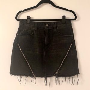 HUDSON JEANS BLACK MINI SKIRT WITH ZIPPERS - SZ 28